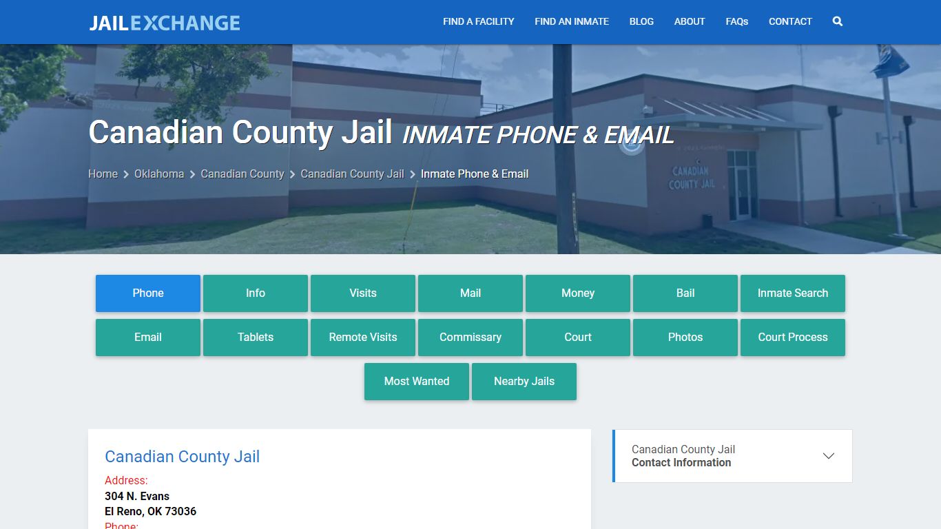 Inmate Phone - Canadian County Jail, OK - Jail Exchange